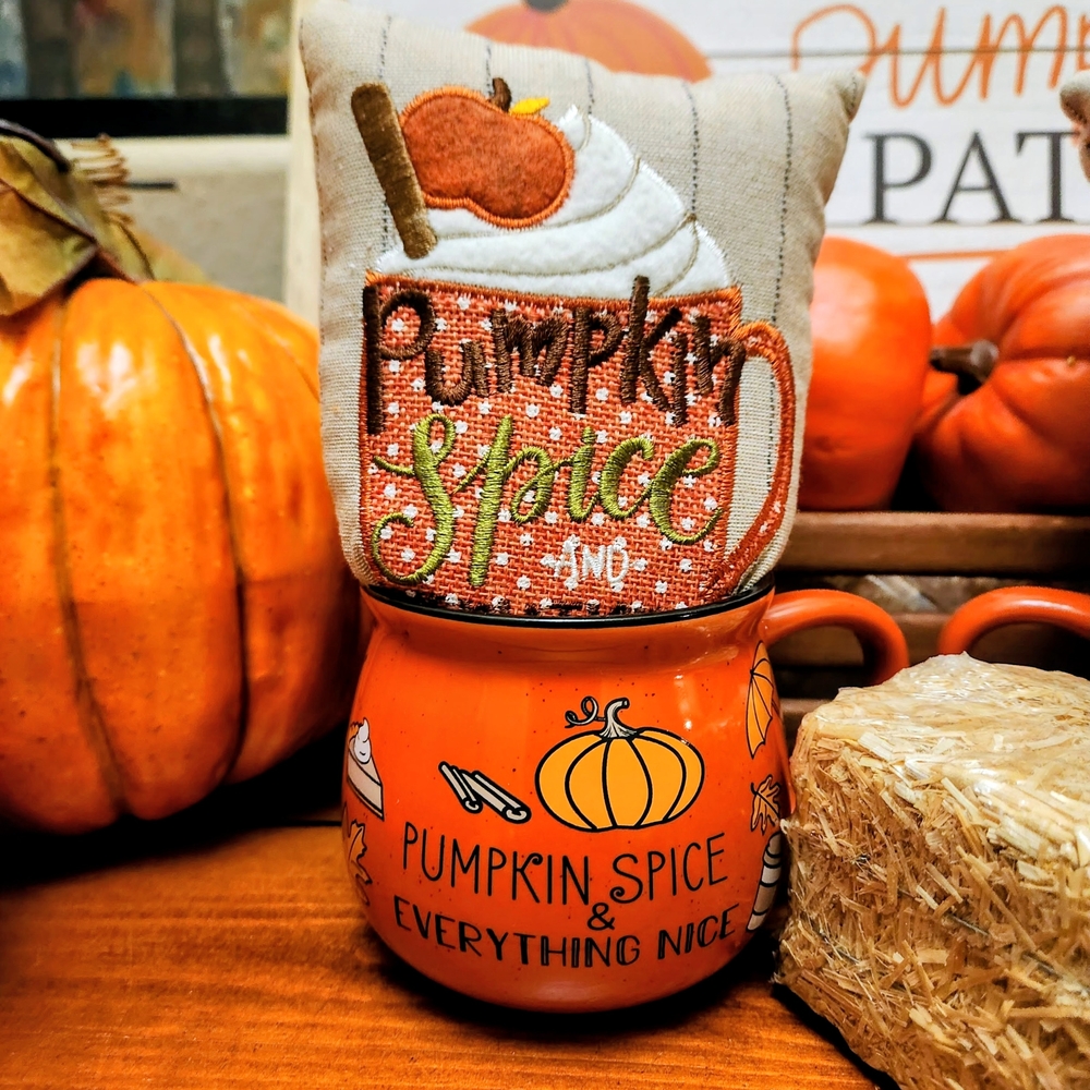 Pumpkin Spice Mug and Pillow Set